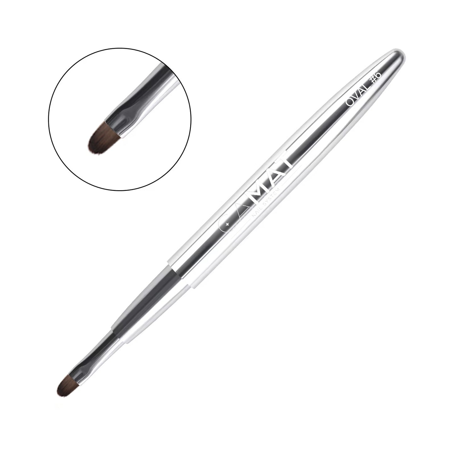 Retractable Metal Handle Brush Oval #6